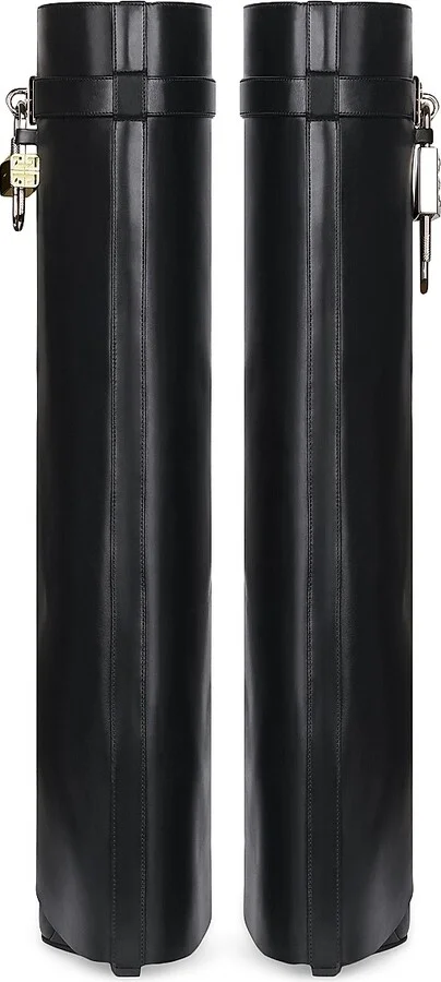 Women's Shark Lock Boots in Leather - Black - Size 5 - Image 4
