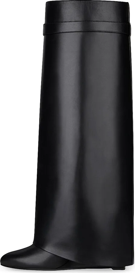 Women's Shark Lock Boots in Leather - Black - Size 5 - Image 6