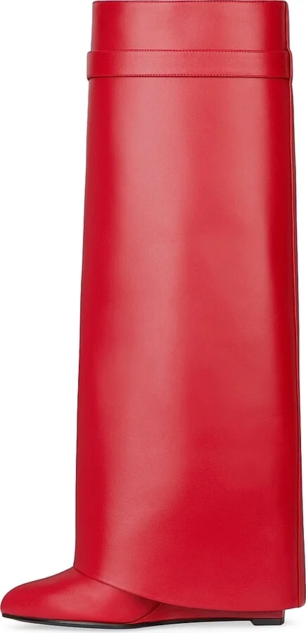 Women's Shark Lock Boots in Leather - Red - Size 5 - Image 6