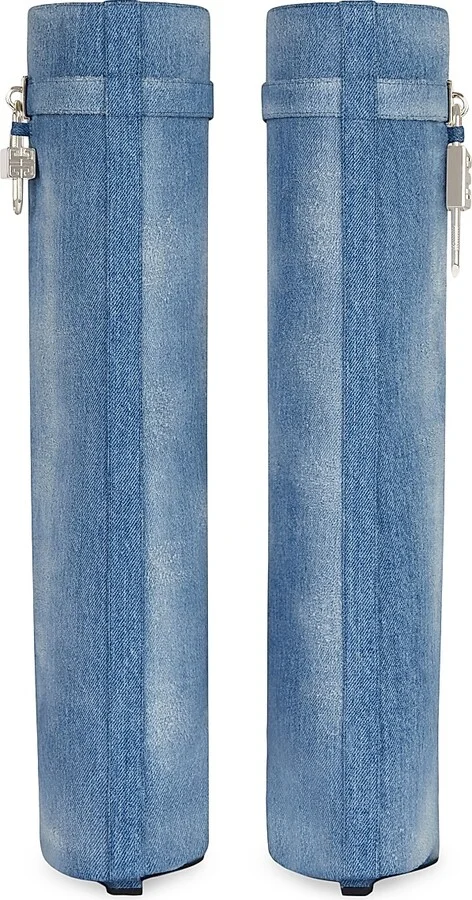Women's Shark Lock Boots in Washed Denim - Medium Blue - Size 11 - Image 5