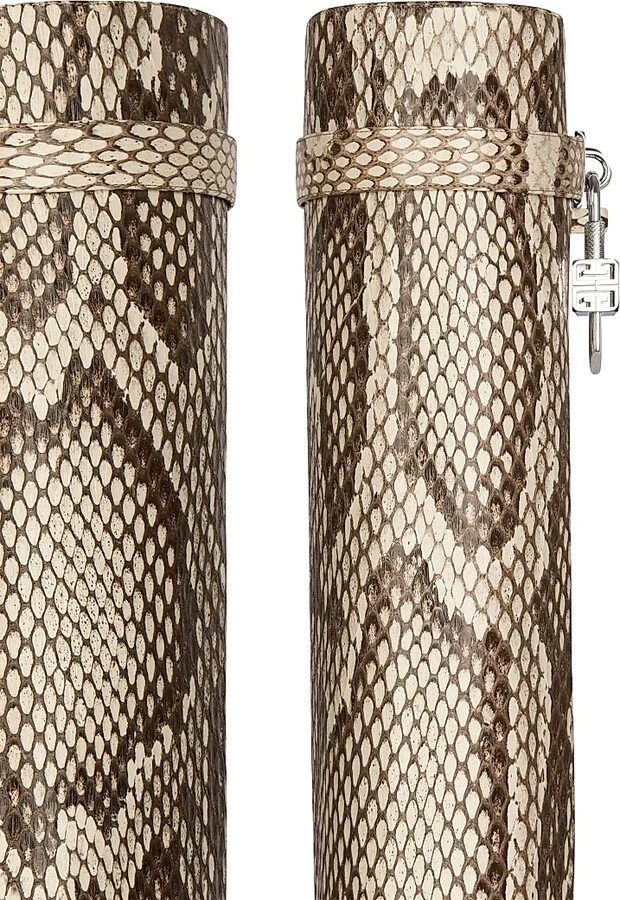 Women's Shark Lock Boots Wide Fit In Python - Grey Natural - Size 7 - Image 7