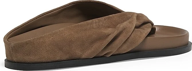 Women's Shaw Gathered Suede Sandals - Caribou Suede - Size 5 - Image 3