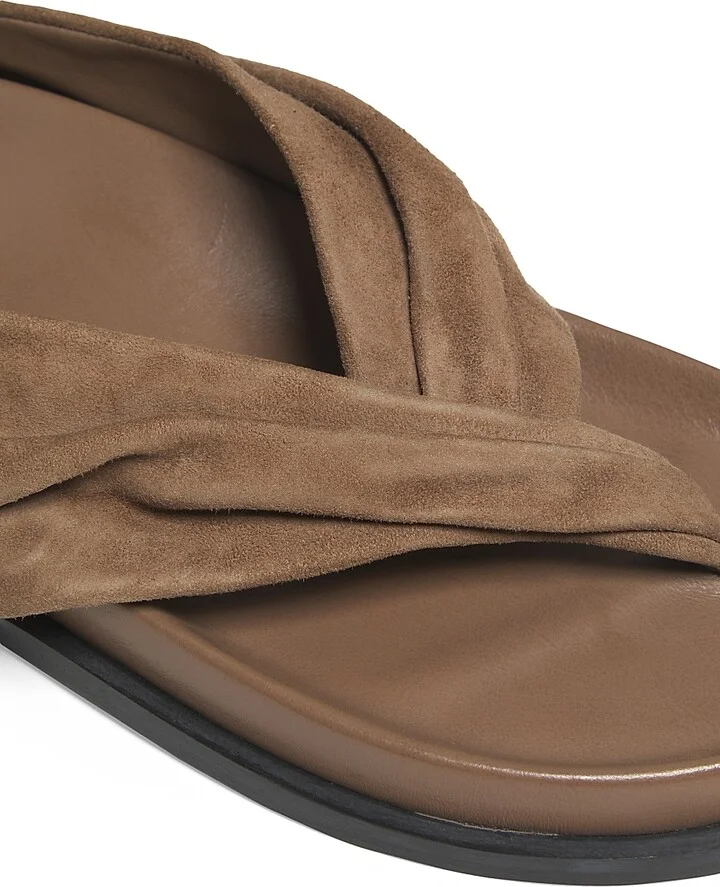 Women's Shaw Gathered Suede Sandals - Caribou Suede - Size 5 - Image 6