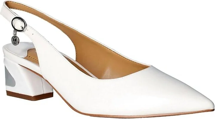 Women's Shayanne Slingback Pumps In White Pearl Patent