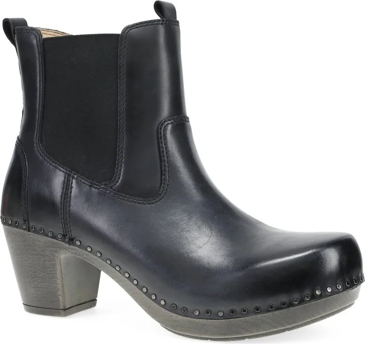 Women's Shayna Calf Boots In Black Burnished Calf Boot