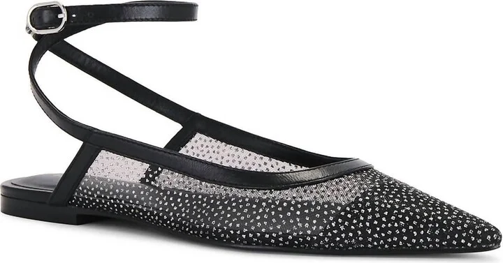 Women's Sheer Glitter Jules Flat In Black