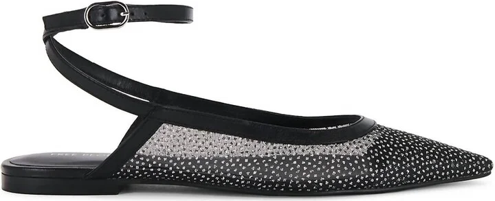 Women's Sheer Glitter Jules Flats In Black