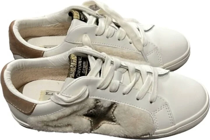 Women's Sherpa Side Sneaker In White/blush
