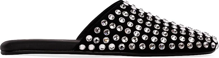 Women's Shiloh Crystal Slippers - Black Embellished - Size 7