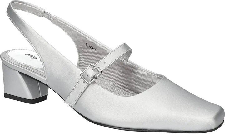 Womens Shimmer Man Made Slingback Heels