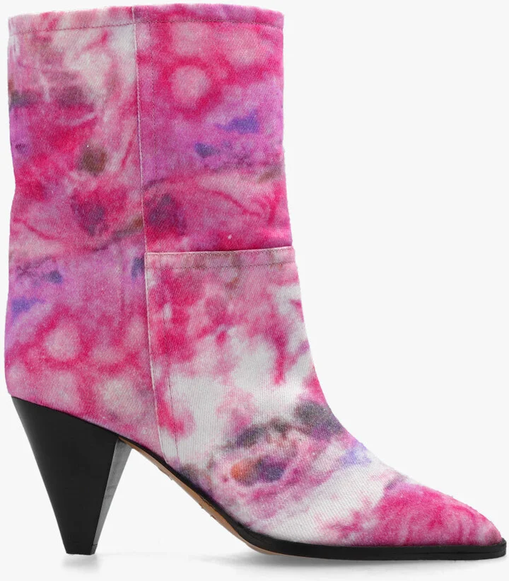 Womens Shoes Boots In Pink White & Purple Tie Dye