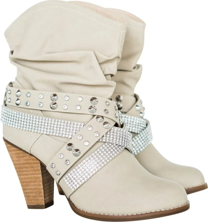 Women's Short Change Booties In Cream