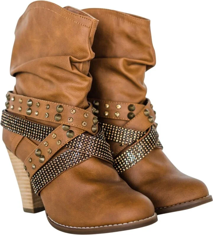 Women's Short Change Booties In Tan
