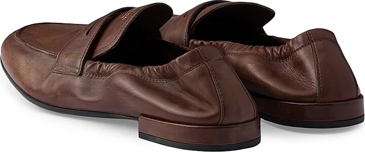 Women's Shuffle Antiqued Leather Loafers - Black - Size 6 - Image 5
