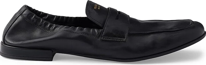 Women's Shuffle Antiqued Leather Loafers - Black - Size 6