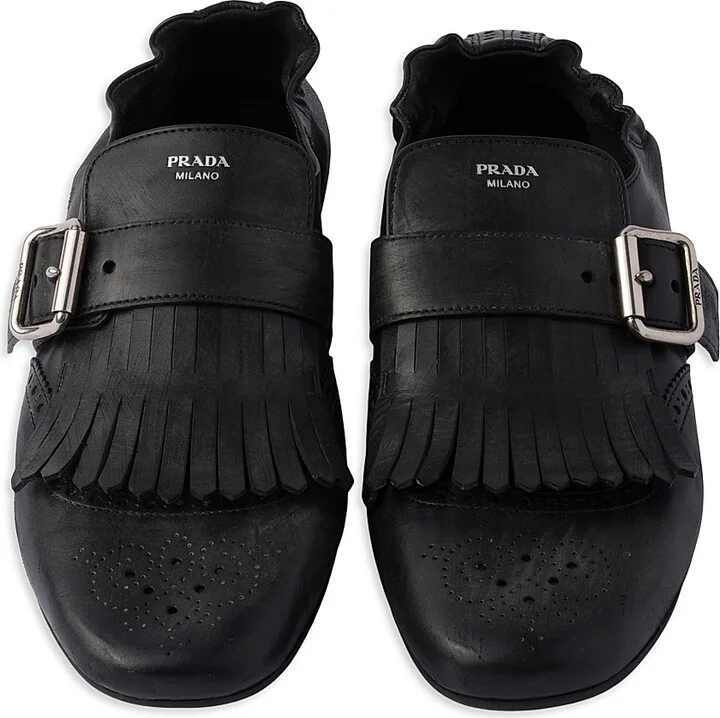 Women's Shuffle Fringed Monk Strap Shoes - Black - Size 6 - Image 2