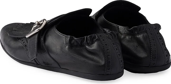 Women's Shuffle Fringed Monk Strap Shoes - Black - Size 6 - Image 3