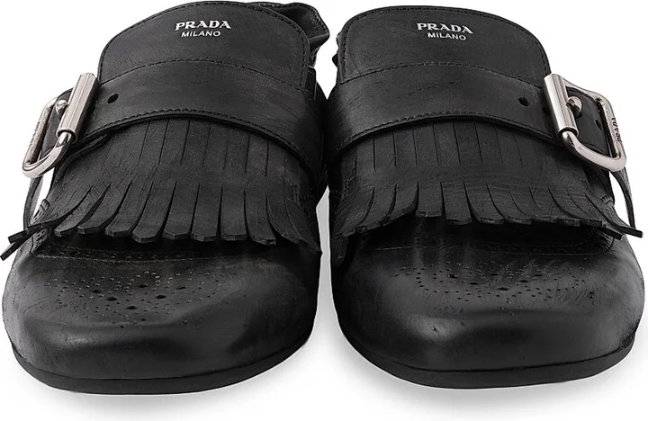 Women's Shuffle Fringed Monk Strap Shoes - Black - Size 6 - Image 4