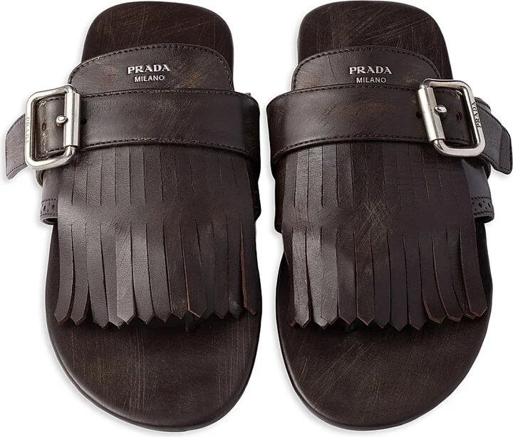 Women's Shuffle Leather Thong Sandals - Black - Size 7 - Image 7
