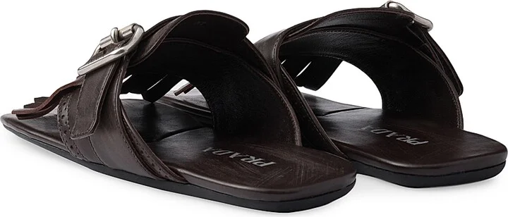 Women's Shuffle Leather Thong Sandals - Black - Size 7 - Image 8