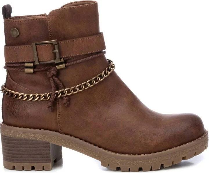 Women's Side Zipper Booties In Camel