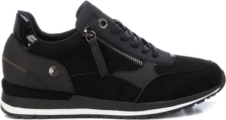 Women's Side Zipper Sneakers In Black
