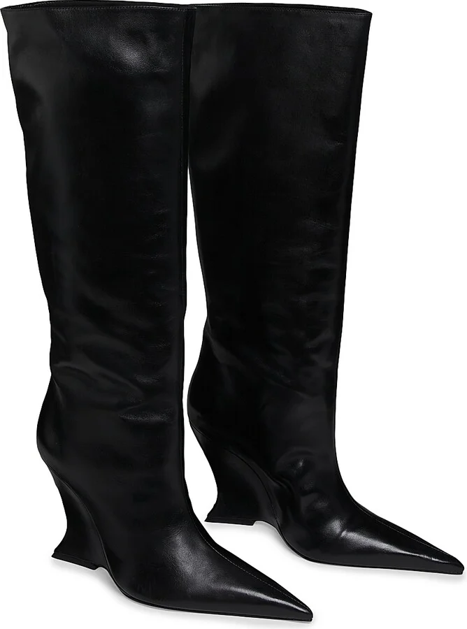 Women's Siena 115MM Leather Over-The-Knee Boots - Black - Size 5.5 - Image 2
