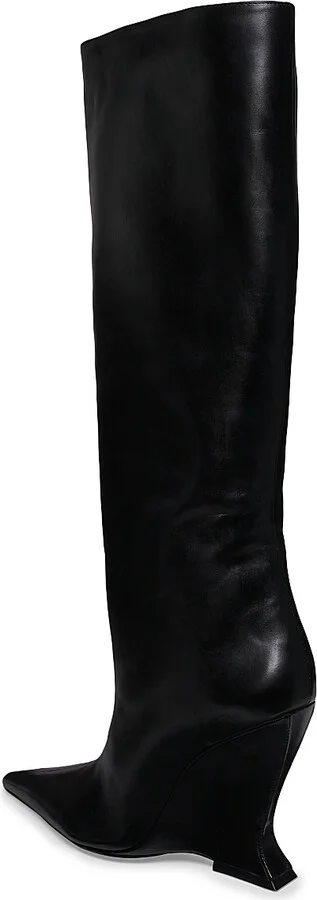 Women's Siena 115MM Leather Over-The-Knee Boots - Black - Size 5.5 - Image 3