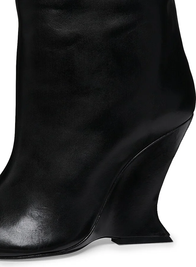 Women's Siena 115MM Leather Over-The-Knee Boots - Black - Size 5.5 - Image 5