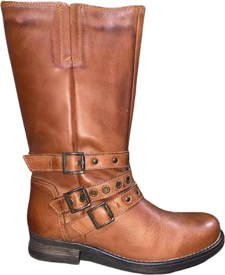 Women's Sienna Moto Boots In Tan