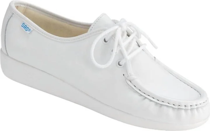 Women's Siesta Lace Up Loafer - Narrow In White