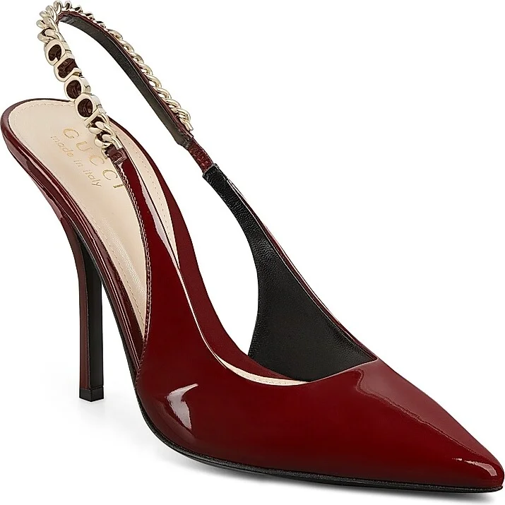 Women's Signoria 105MM Patent Leather Slingback Pumps - Ancora - Size 6 - Image 2