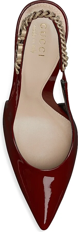 Women's Signoria 105MM Patent Leather Slingback Pumps - Ancora - Size 6 - Image 4