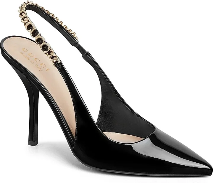 Women's Signoria 105MM Patent Leather Slingback Pumps - Ancora - Size 6 - Image 6