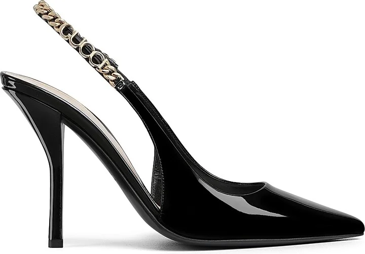 Women's Signoria 105MM Patent Leather Slingback Pumps - Ancora - Size 6 - Image 10