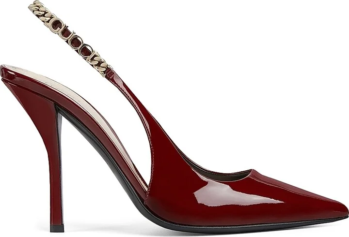 Women's Signoria 105MM Patent Leather Slingback Pumps - Ancora - Size 6