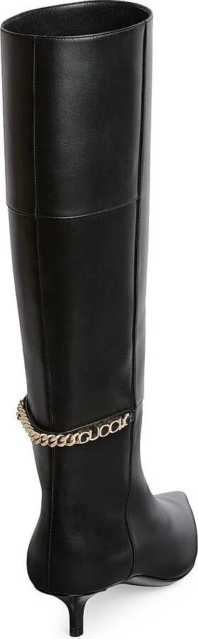 Women's Signoria 50MM Leather Tall Boots - Black - Size 6 - Image 3