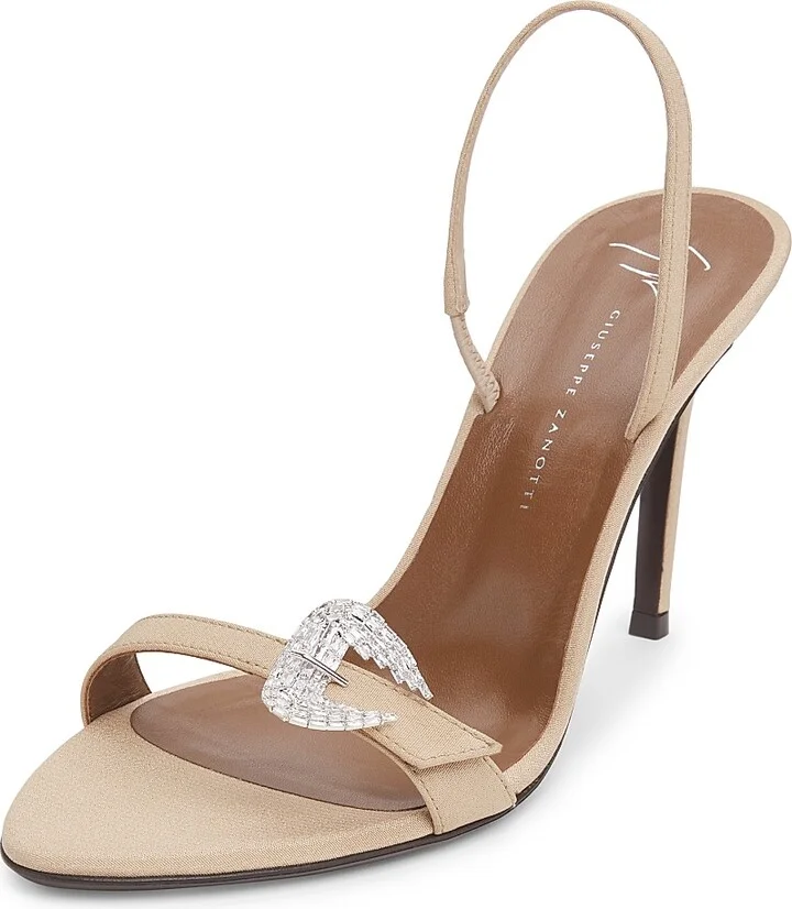 Women's Silk Slingback Sandals - Tan - Size 7.5 - Image 2