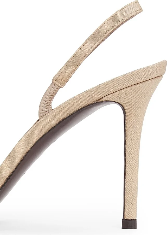 Women's Silk Slingback Sandals - Tan - Size 7.5 - Image 5