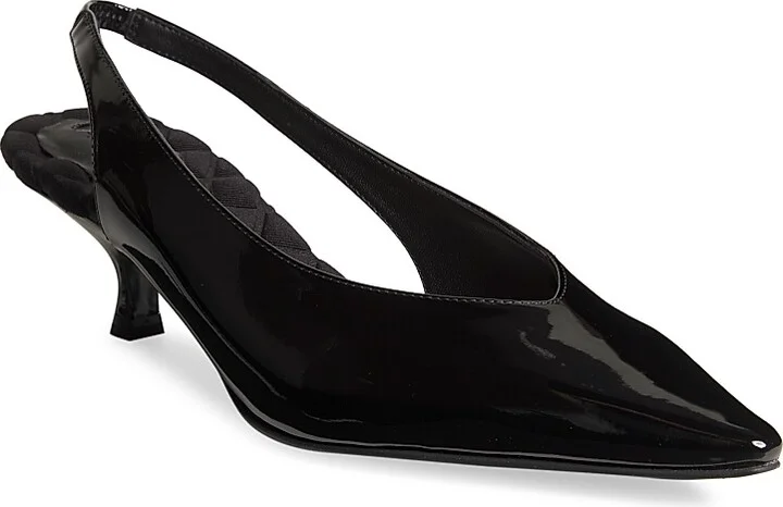 Women's Silvana 50MM Vegan Patent Leather Slingback Sandals - Black - Size 8.5 - Image 2