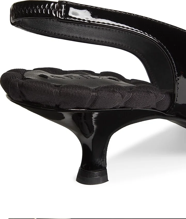Women's Silvana 50MM Vegan Patent Leather Slingback Sandals - Black - Size 8.5 - Image 4