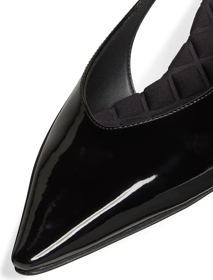Women's Silvana 50MM Vegan Patent Leather Slingback Sandals - Black - Size 8.5 - Image 5
