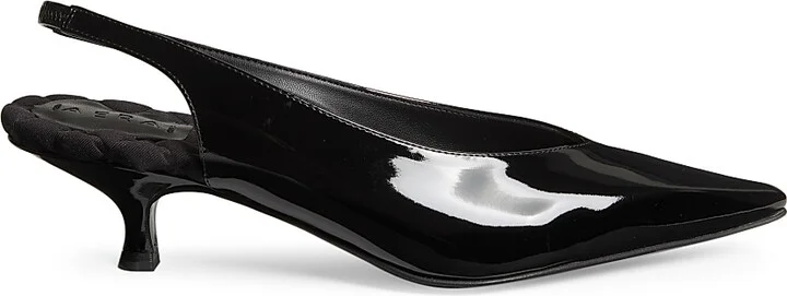 Women's Silvana 50MM Vegan Patent Leather Slingback Sandals - Black - Size 8.5