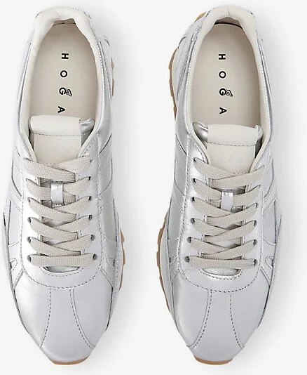 Womens Silver Allacciato H 671 Leather Low-Top Trainers Eur 37 / 4 Uk Women - Image 2