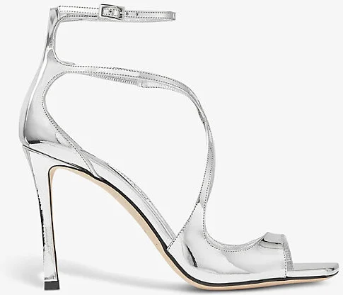 Womens Silver Azia 95 Leather Heeled Sandals Eur 42/ 9 Uk Women