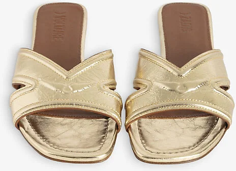 Womens Silver Azora Metallic-Leather Mules Eur 40 / 7 Uk Women - Image 3