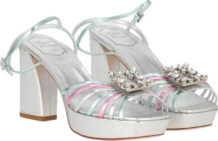 Womens Silver/Blue Sandal