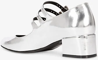 Womens Silver Buckle-Embellished Leather Mary Jane Heels Eur 36 / 3 Uk Women - Image 2