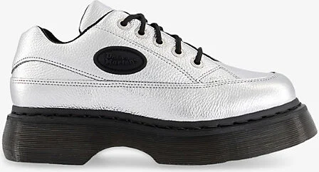 Womens Silver Buzz 5-Eye Metallic Leather Shoes Eur 38/5 Uk Women
