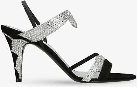 Womens Silver Com L'Une Et L'Autre Suede Heeled Sandals Eur 37 / 4 Uk Women